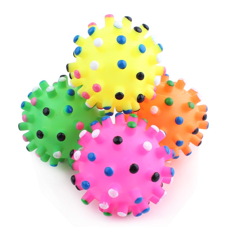 【Yayapet】7CM Mainan Anjing Gigitan Bola Karet Bunyi Pet Dog Toy Rubber Ball Squeaky