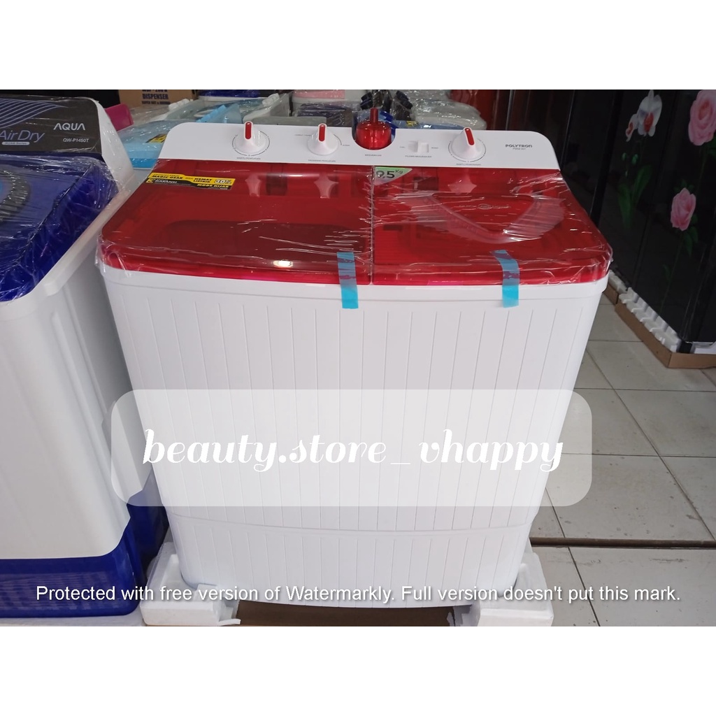 Mesin Cuci 2 Tabung POLYTRON PWM 951 9.5 Kg Garansi Resmi Khusus Jawabarat Jabodetabek (Kota bandung dan Cimahi Bisa COD)