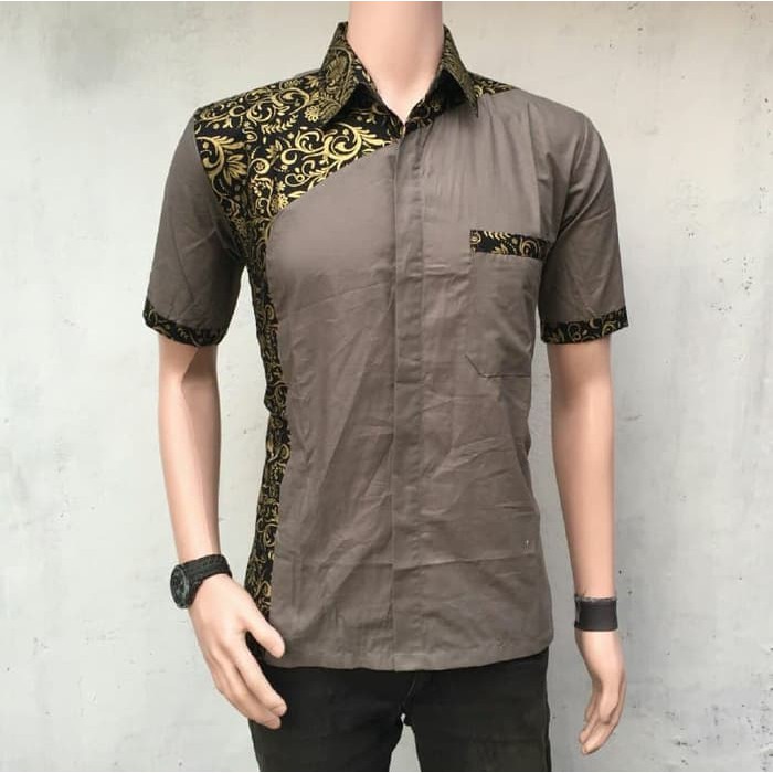 ALJAZVIAN BATIK KBP KENONGO KEMEJA PANJANG PADI PEKALONGAN M L XL MURAH KEREN BATIK PRIA MOTIF SOGAN