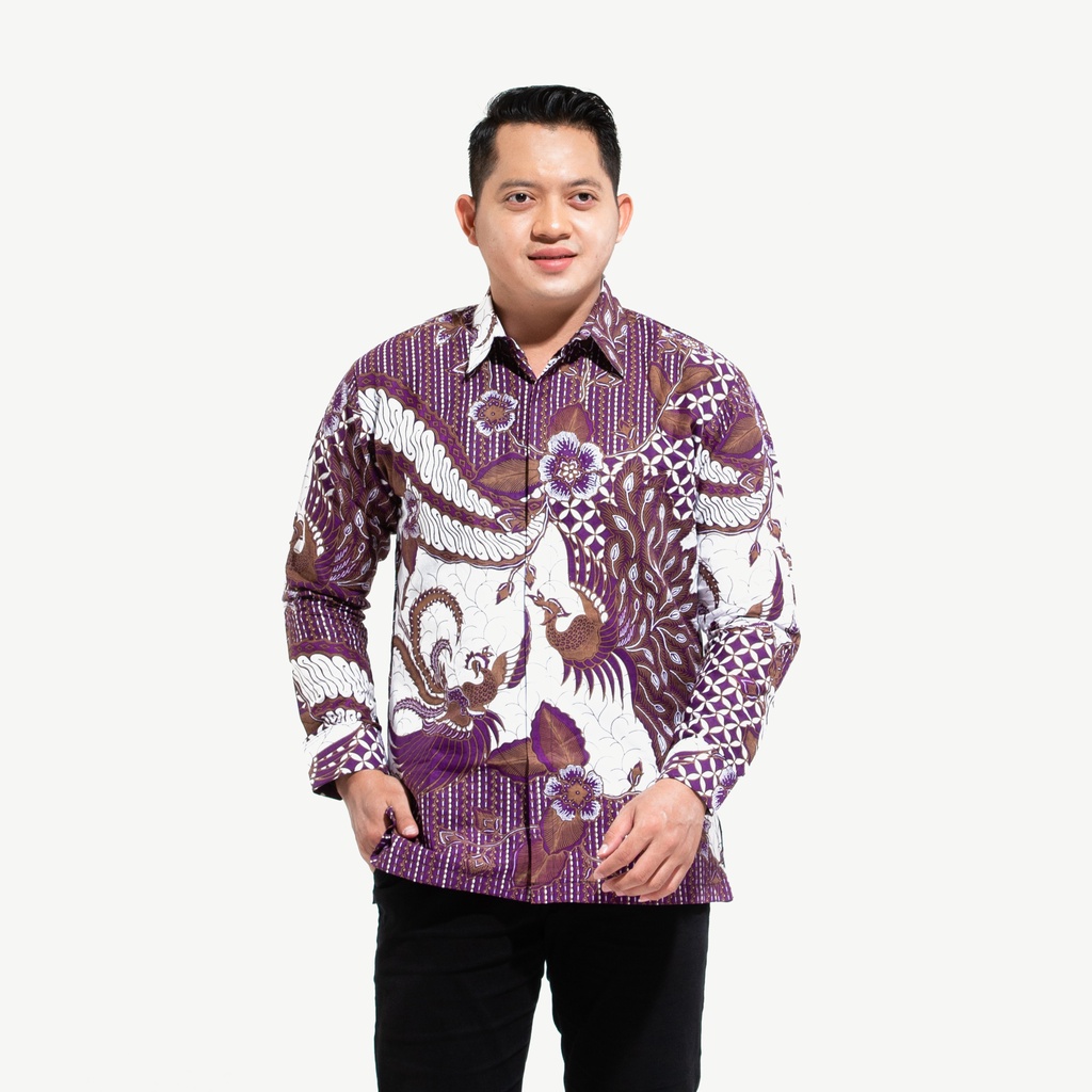 JOGLO UNGU Kemeja Batik Pria Full Furing Bahan Katun Primisima