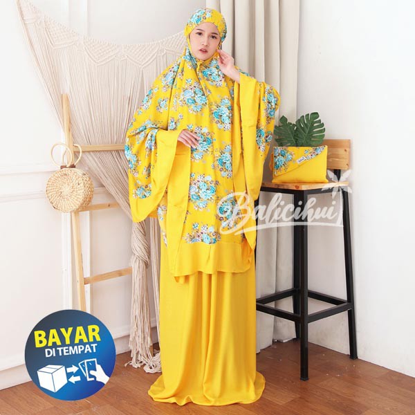 Balicihui Mukena Nadia Kuning 2 Mukena Bali Dewasa Mukena Dewasa Jumbo by Balicihui