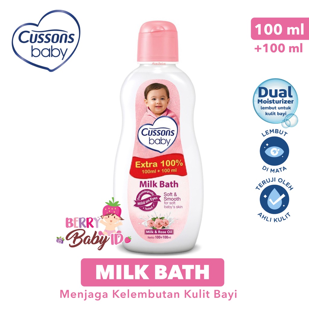 Cussons Baby Milk Bath Sabun Mandi Bayi Bottle Xfill 100 + 100ml Berry Mart