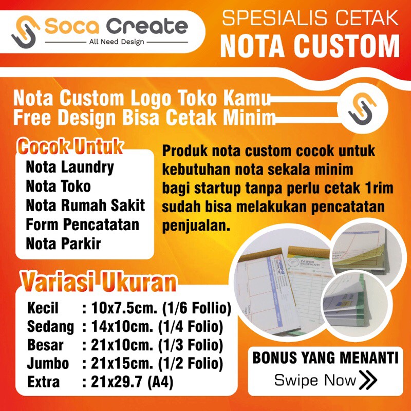 Nota Custom Fullcolor Murah Rangkap 2hari Kirim Shopee Indonesia