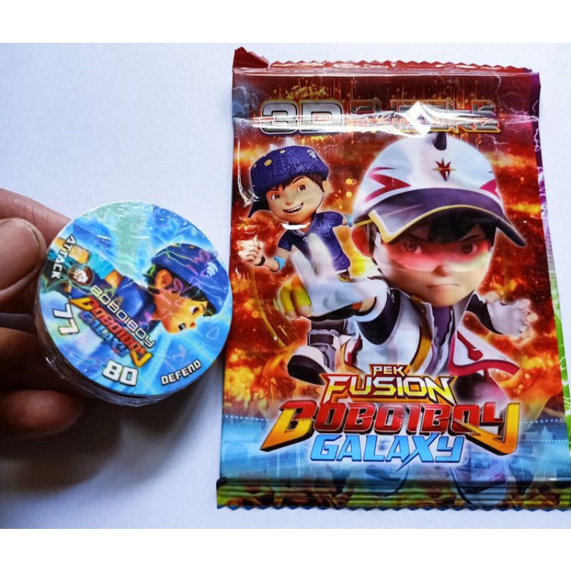 Full Pack Kartu Boboiboy Galaxy Tazos + Figura 3D Puzzle Fusion Limited Edition Set