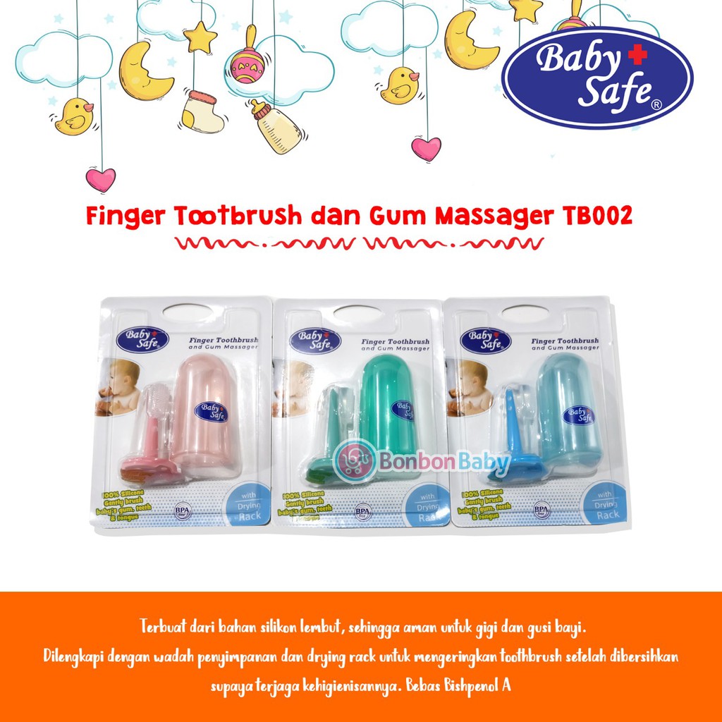 Sikat lidah Babysafe Finger Toothbrush Gum Massager TB002