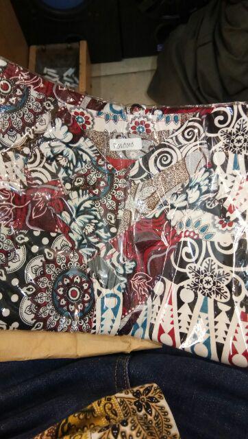 Kemeja Batik Pria Dewasa Lengan Pendek Slim Fit, 113ab#