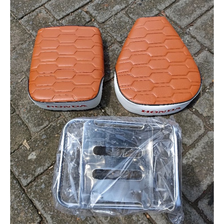 Jok pisah honda c70 motif warna coklat