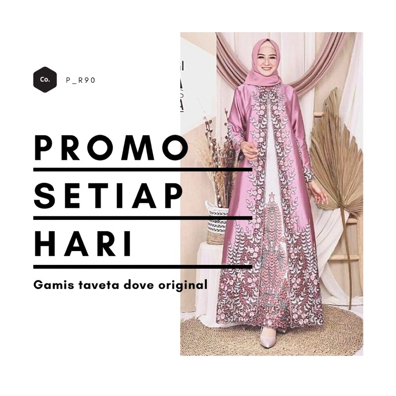 GAMIS MOUZA MOTIF PREMIUM//DRES MUSLIM TAVETA DOVE ORIGINAL//GAMIS PESTA MEWAH TERLARIS//DRESS WANIT