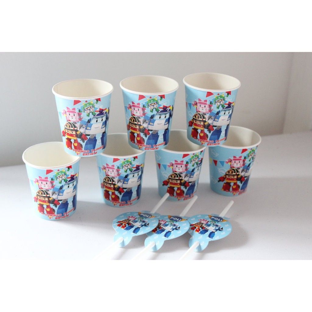 Gelas Kertas Karakter Robocar Poli / Papercup Karakter Robocar Poli