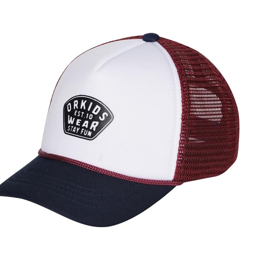 ⇈ ORKIDS Topi Anak Laki Laki 5 tahun Topi Anak Import Topi Baseball Bleum White Maroon ⇟