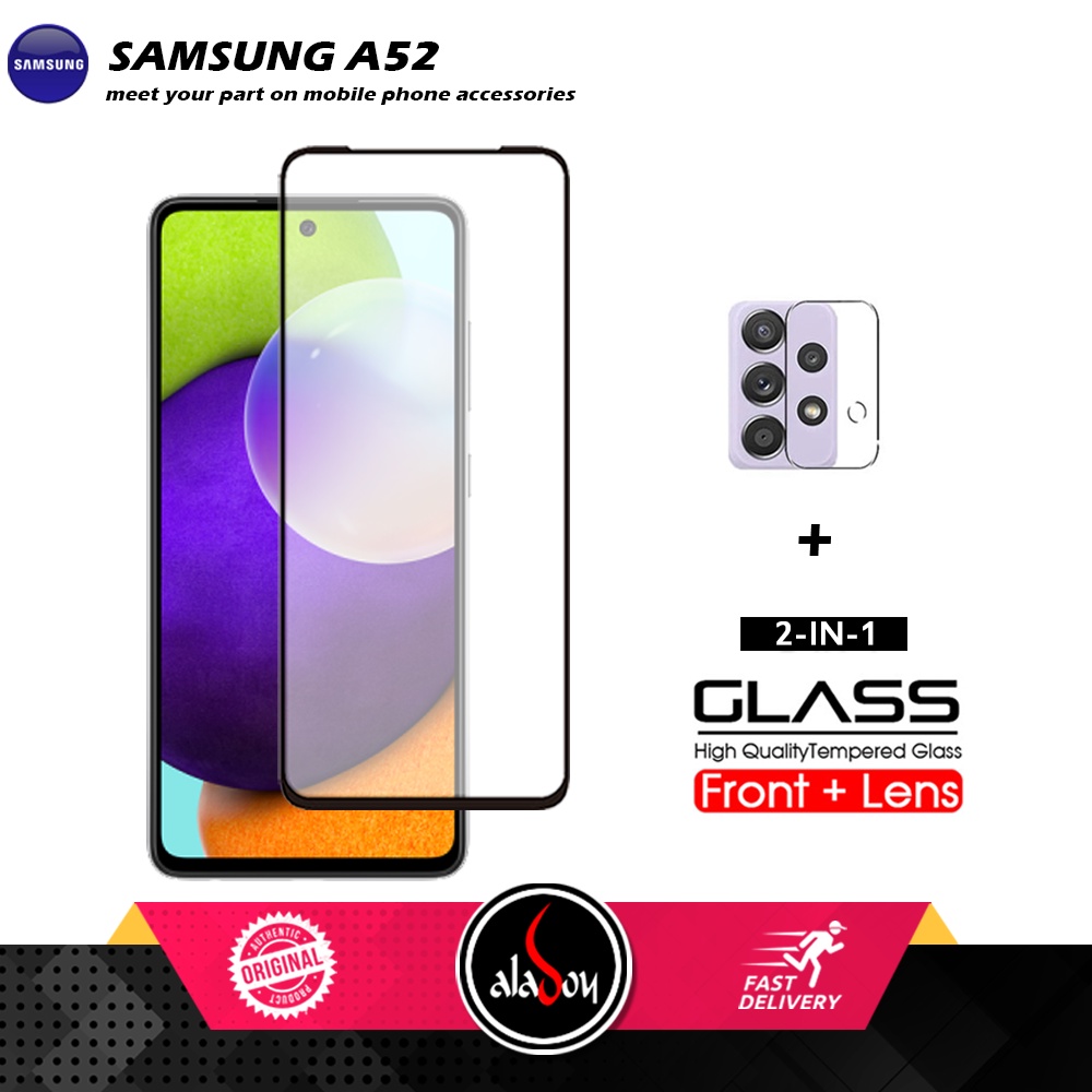 PAKET 2 IN 1 Tempered Glass Layar Samsung A52 Free Tempered Glass Camera