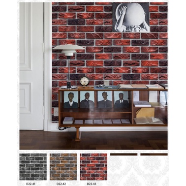 Wallpaper Dinding Motif Batu Bata Merah Murah 3D Visual