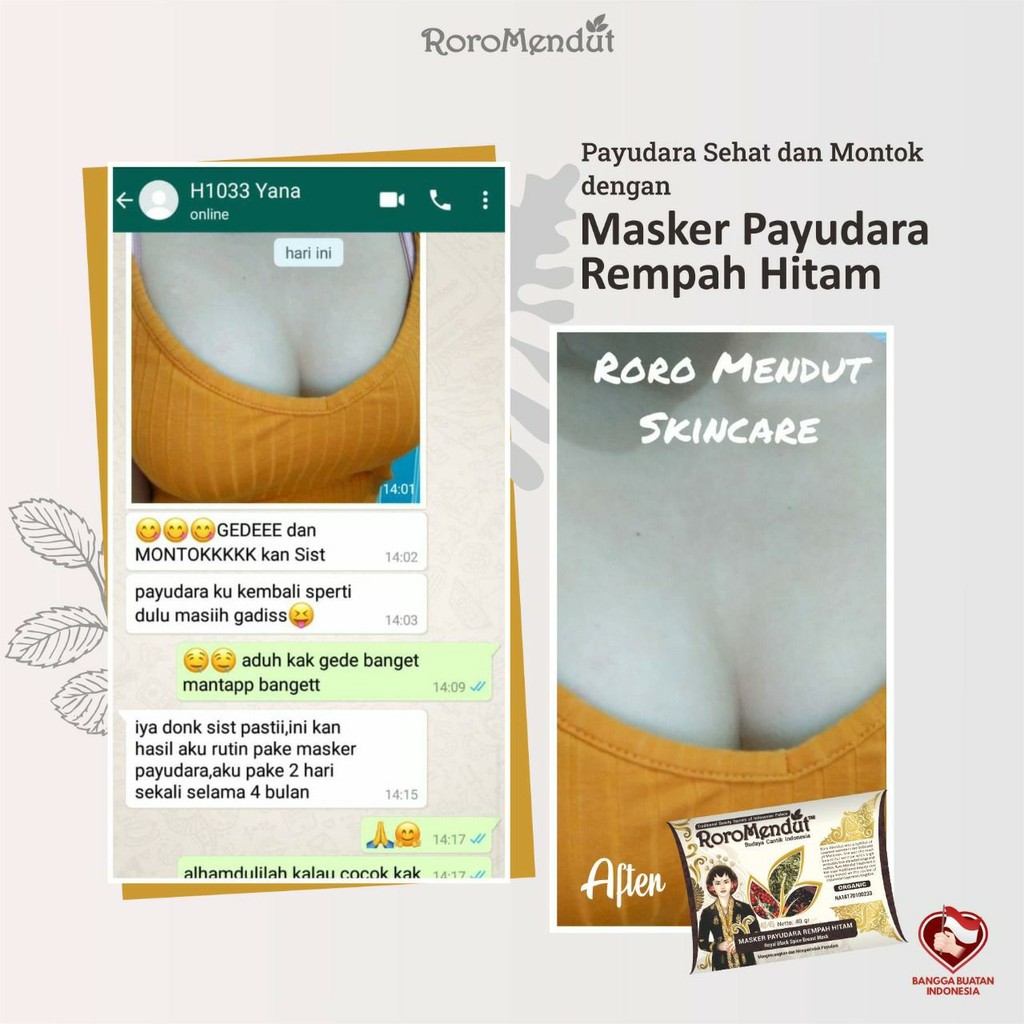 Roro Mendut Masker Pengencang Payudara Organik / Herbal Rempah Hitam 20gr &amp; 40gr