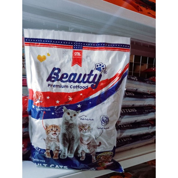 Makanan kucing Beauty cat food 1kg / beauty kitten dan adult