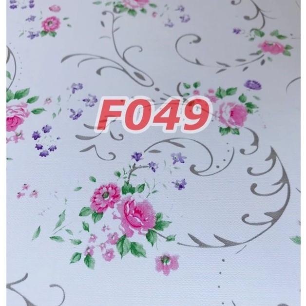 WALLPAPER STIKER DINDING MOTIF DAUN KECIL RANTING DASAR PUTIH