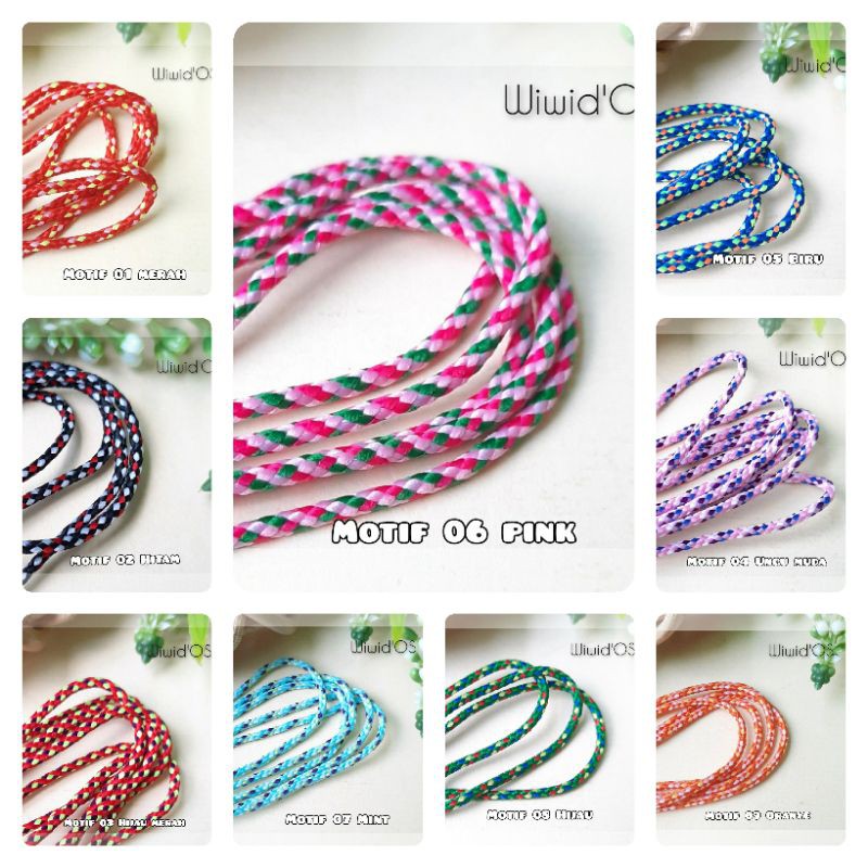 TALI GELANG MOTIF / TALI PRUSIK 2 MM 1 METER