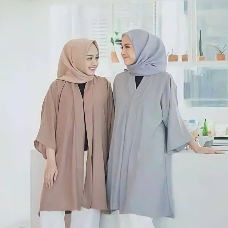 AFA-Baju atasan wanita long cardigan Basic Casual Cardigan Outer Wanita Murah