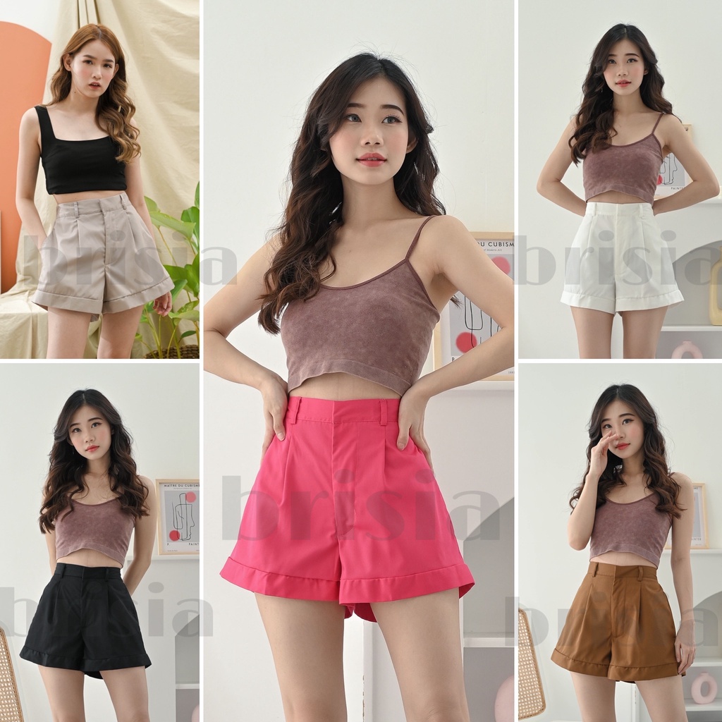 BRISIA JEANS - SOMI A-LINE HOTPANTS (Highwaist) - 7 WARNA / Celana Pendek Wanita