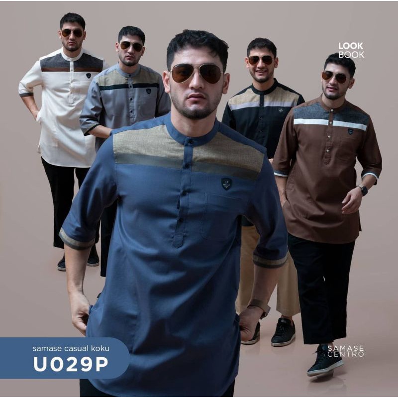 SAMASE Koku Casual U029P Baju Koko Kurta Lengan 3/4 Terbaru Samase