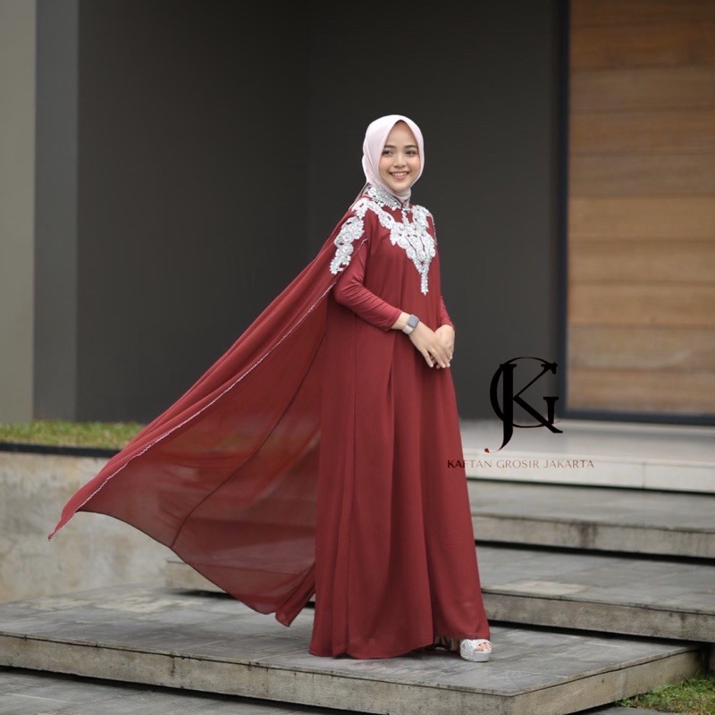 kaftan wanita terbaru 2021 kekinian muslim remaja Promo Kaftan Alifa Kaftan Wanita Cape Ceruty.