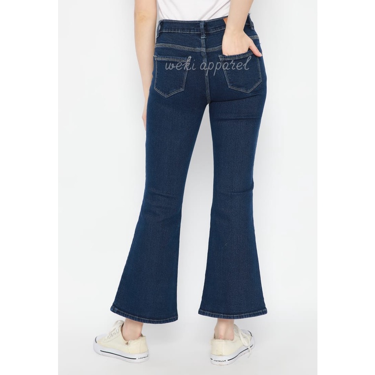 WEKI  Celana Jeans Cutbray  Wanita Highwaist Polos