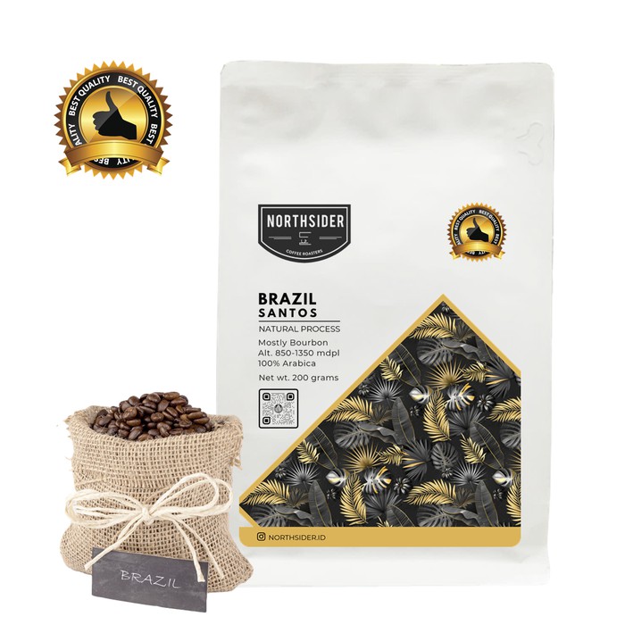 

BIJI KOPI ARABIKA BRAZIL SANTOS NATURAL 200GR NORTHSIDER COFFEE - kkp1082