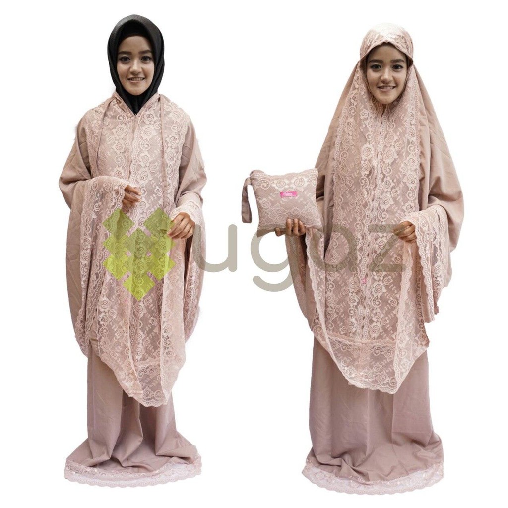 Mukena Telekung Premium 2in1 - Warna Polos Zara Premium Eksklusif