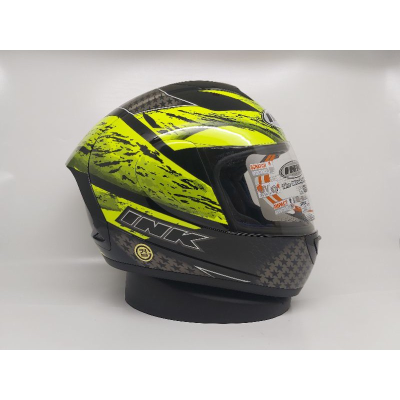 Helm INK CL MAX seri 7 Black/Yellow Fluo