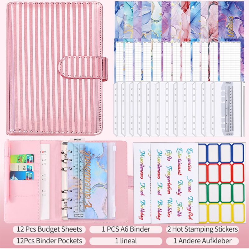 Buku Notebook / Catatan A6 Bahan Kulit PU Warna Macaron Dengan Saku Resleting