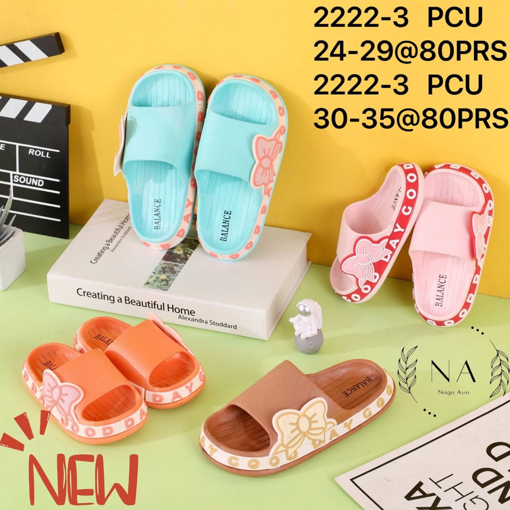 Sandal Selop Anak Perempuan / Sandal Pita Jelly Import Balance 2222-3 (24-35)