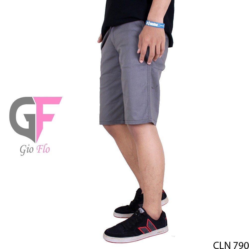 GIOFLO Celana Chino Pendek Pria Terbaru Bawahan Casual Pria Abu Muda / CLN 790