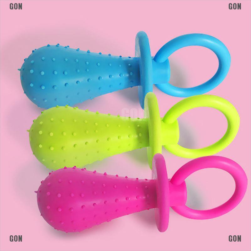 GON 1pc pet chew bell rubber pacifier dog toys bite resistant clean teeth toy random