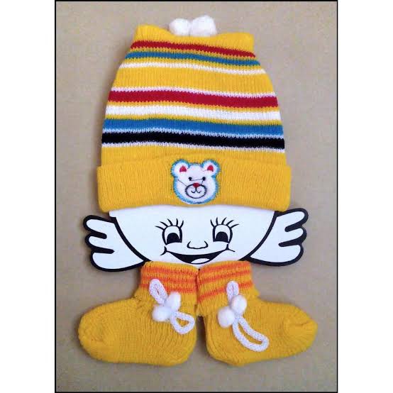 Per 1 Set Topi dan Kaos Kaki Rajut Untuk Bayi Random Warna