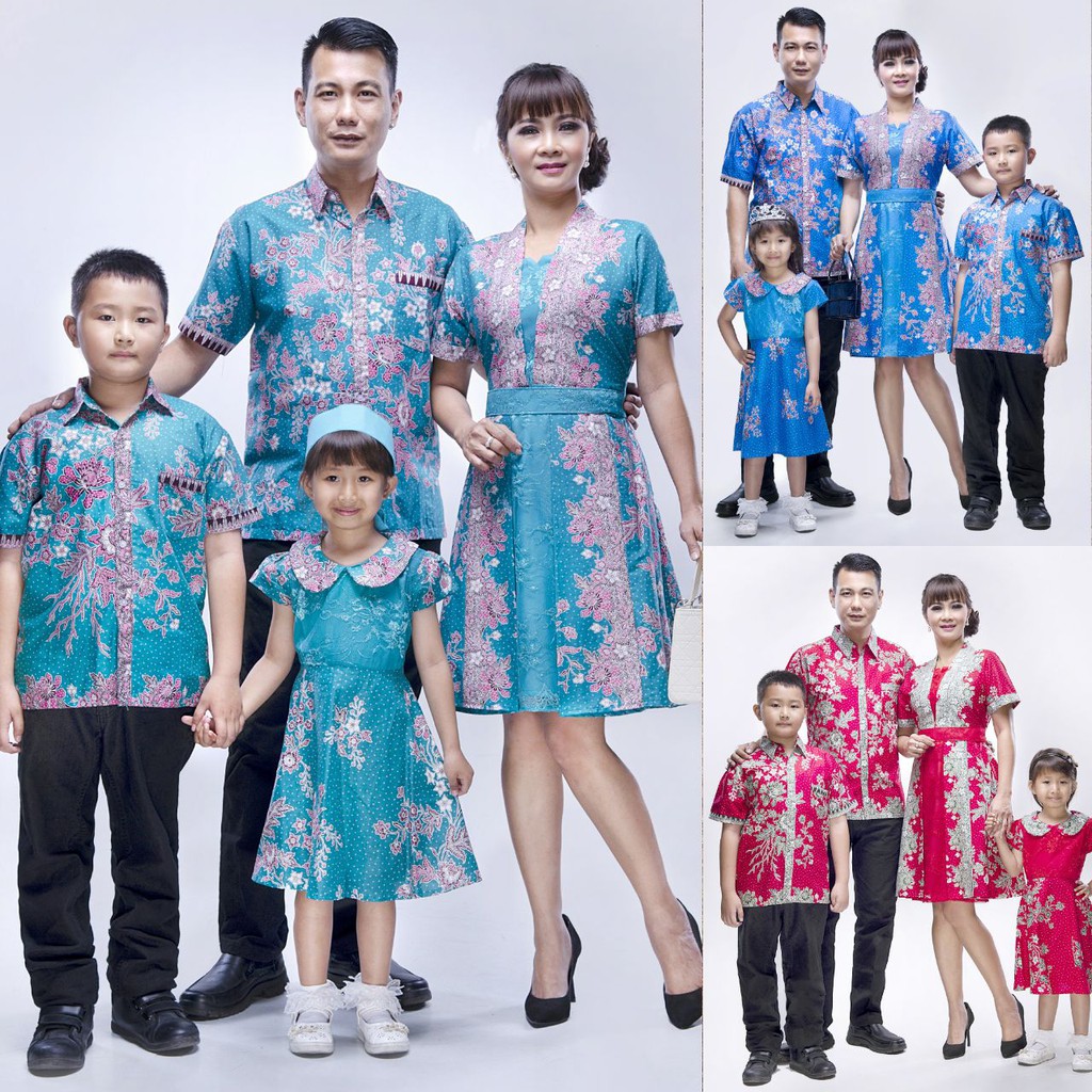 Zola_Batik Batik Couple Keluarga Dres Brokat Melati Warna - Couple Keluarga Brokat Melati - Tunik Br