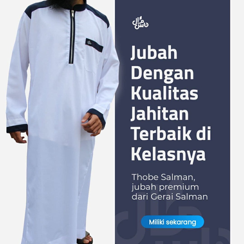 Jubah Pria Gamis Pria Baju Muslim Model Thobe Salman Original