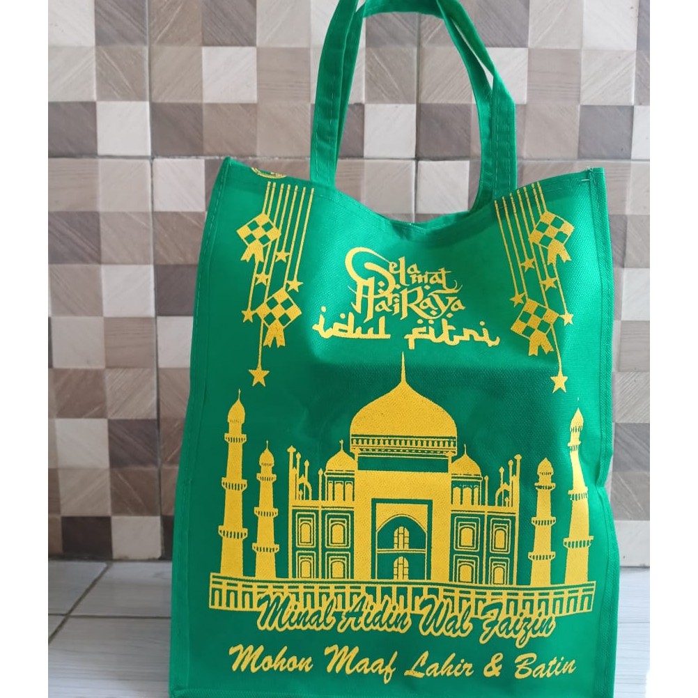 

Tas Kain Spunbond IDUL FITRI/Goodie bag Lebaran BESAR UK 30x38x14