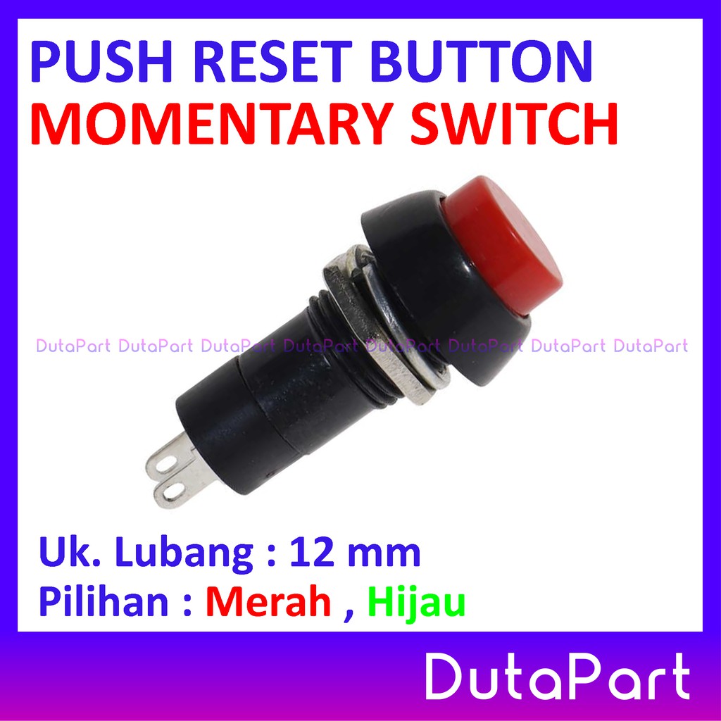 Push Reset Button Momentary Reset Switch Saklar PB-305B Kualitas Bagus