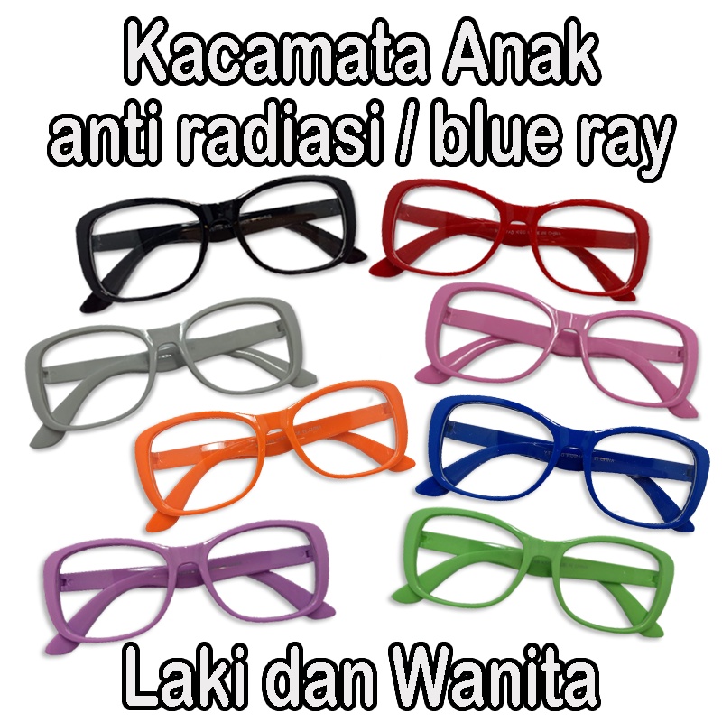 Promo frame + lensa blueray Kacamata anak anak anti radiasi Komputer kacamata fashion anak kacamata lucu anak