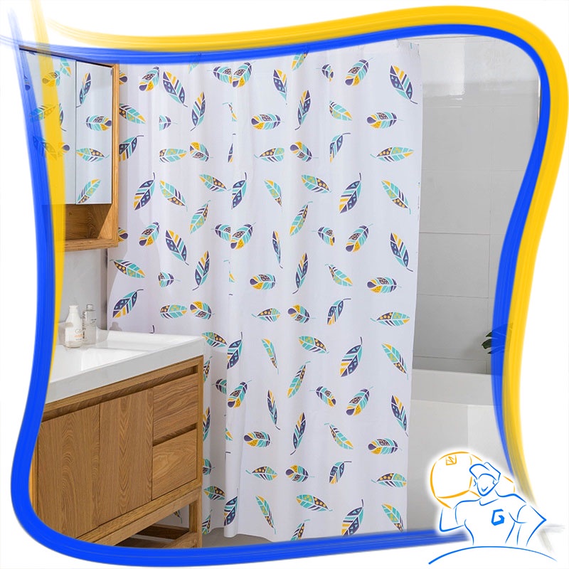 Tirai Kamar Mandi Anti Air Bahan tebal Shower Curtain Gorden Bahan Peva Ukuran 180x180cm High Quality