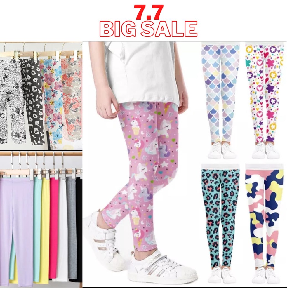 Legging Anak usia 3-4 Tahun//Leging Bahan Nyaman//Pilih Motif Atau Polos/