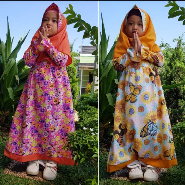 Gamis Hijab Baju Muslim Anak Perempuan Flowerkids