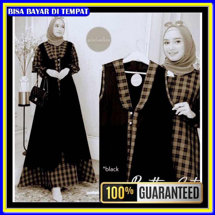 Dress Gamis Wanita Terbaru 2022 Mikha Dress 2In1 Iner Dan Outer Terpisah Gamis Polos Wanita Terbaru 