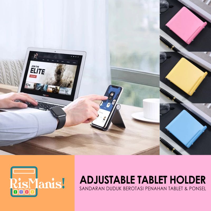 ADJUSTABLE TABLET HOLDER - Stand HP Handphone Sandaran iPad Kasir Dudukan Ponsel Belajar Online