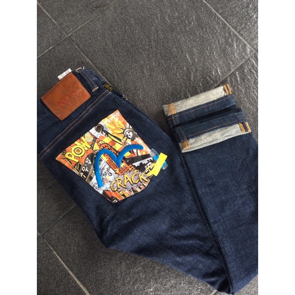 EVISU JEANS NO 5 (RARE ITEM) SELVEDGE ACCENT SECOND BRANDED ORI