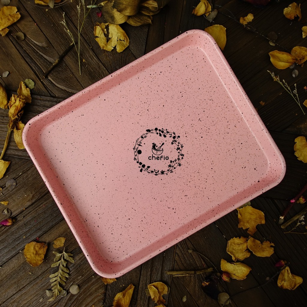 Chefio Loyang Persegi Panjang PINK Baking Tray Loyang Kue Kering