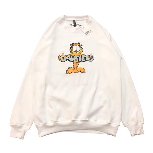 Jaket Sweater Crewneck H AND M GARFIELD – White Edition Fashion Trendy Casual Pria Good Brand Qualit