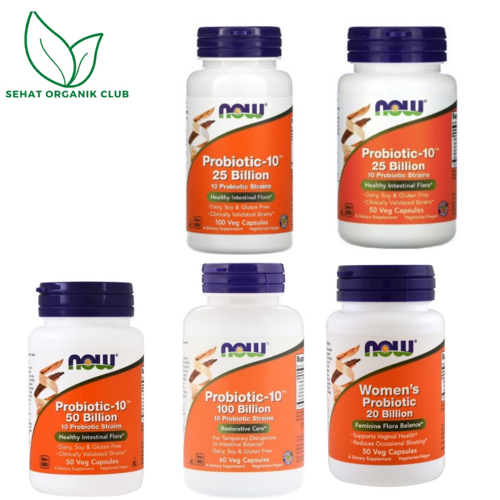 Now Foods Probiotic Probiotik Probiotics 10 25 Billion 100 Capsules ;  Probiotics 10 25 Billion 50 C