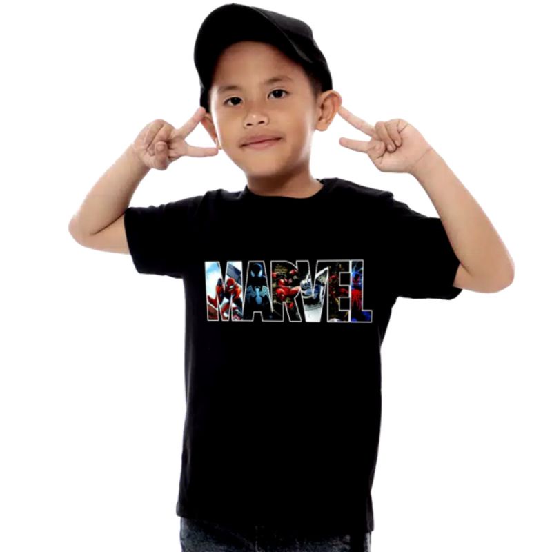 KAOS DISTRO ANAK ANAK TERMURAH MOTIF MARVEL/ATASAN ANAK TERMURAH 1-10TH