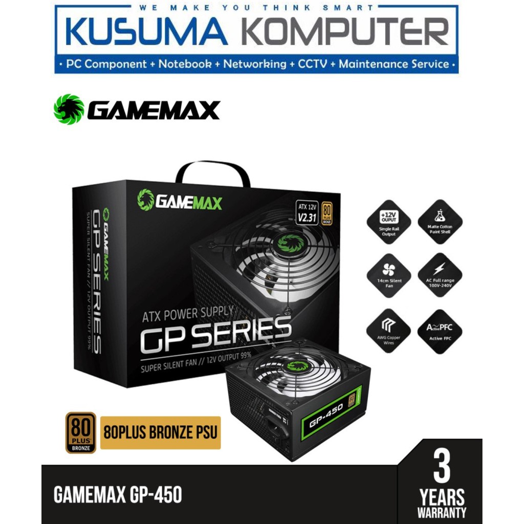 Gamemax PSU GP-450 GP450 80+ Bronze