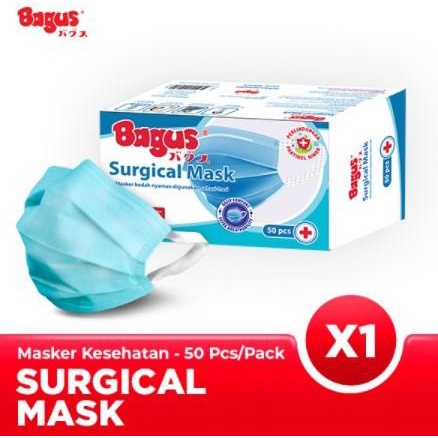 Bagus Surgical Mask - Masker Medis 3 ply 1 Box Isi 50 masker
